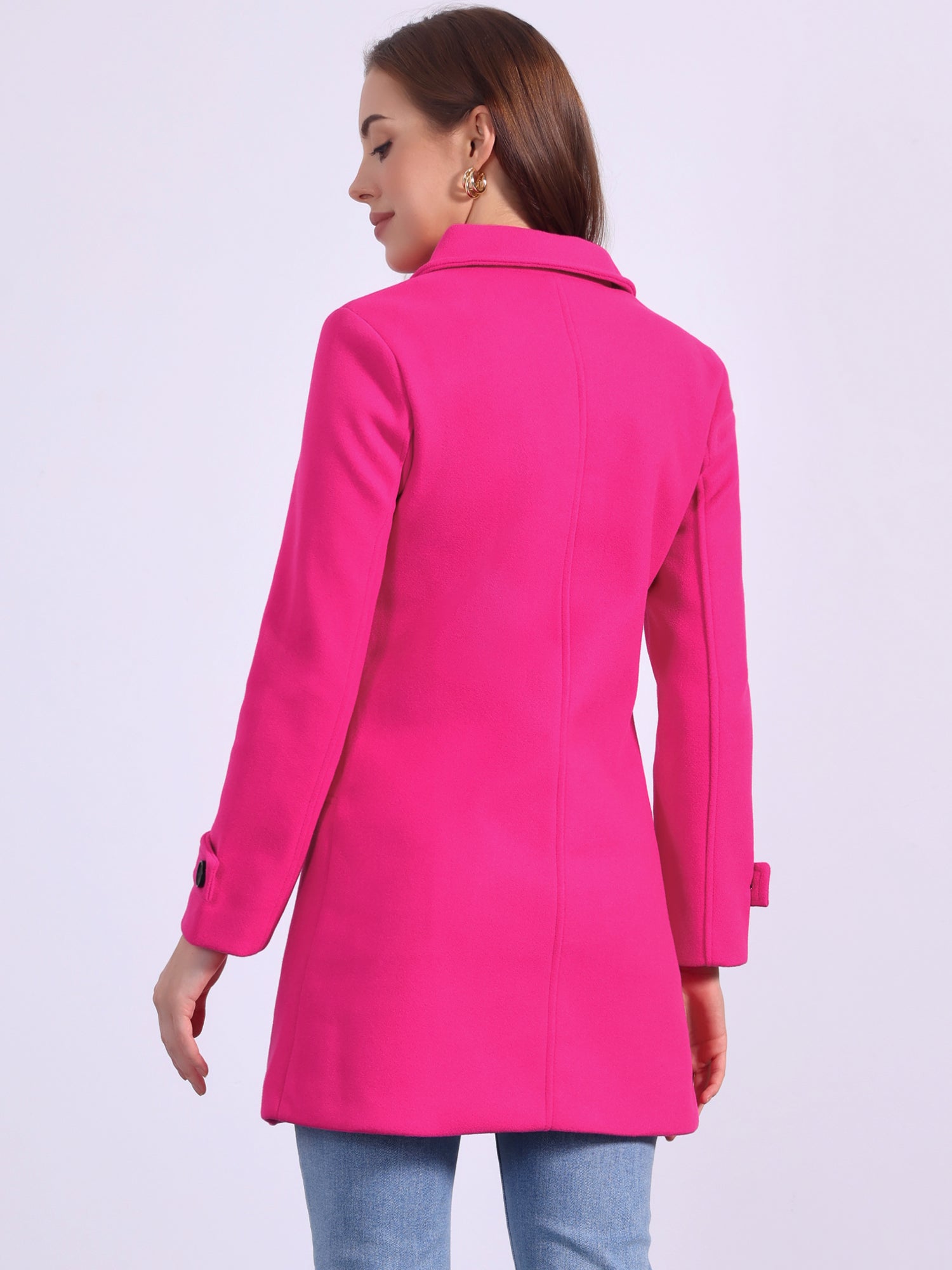 Peter Pan Collar Mid-thigh A-line Single Breasted Pea Coat