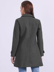 Peter Pan Collar Mid-thigh A-line Single Breasted Pea Coat
