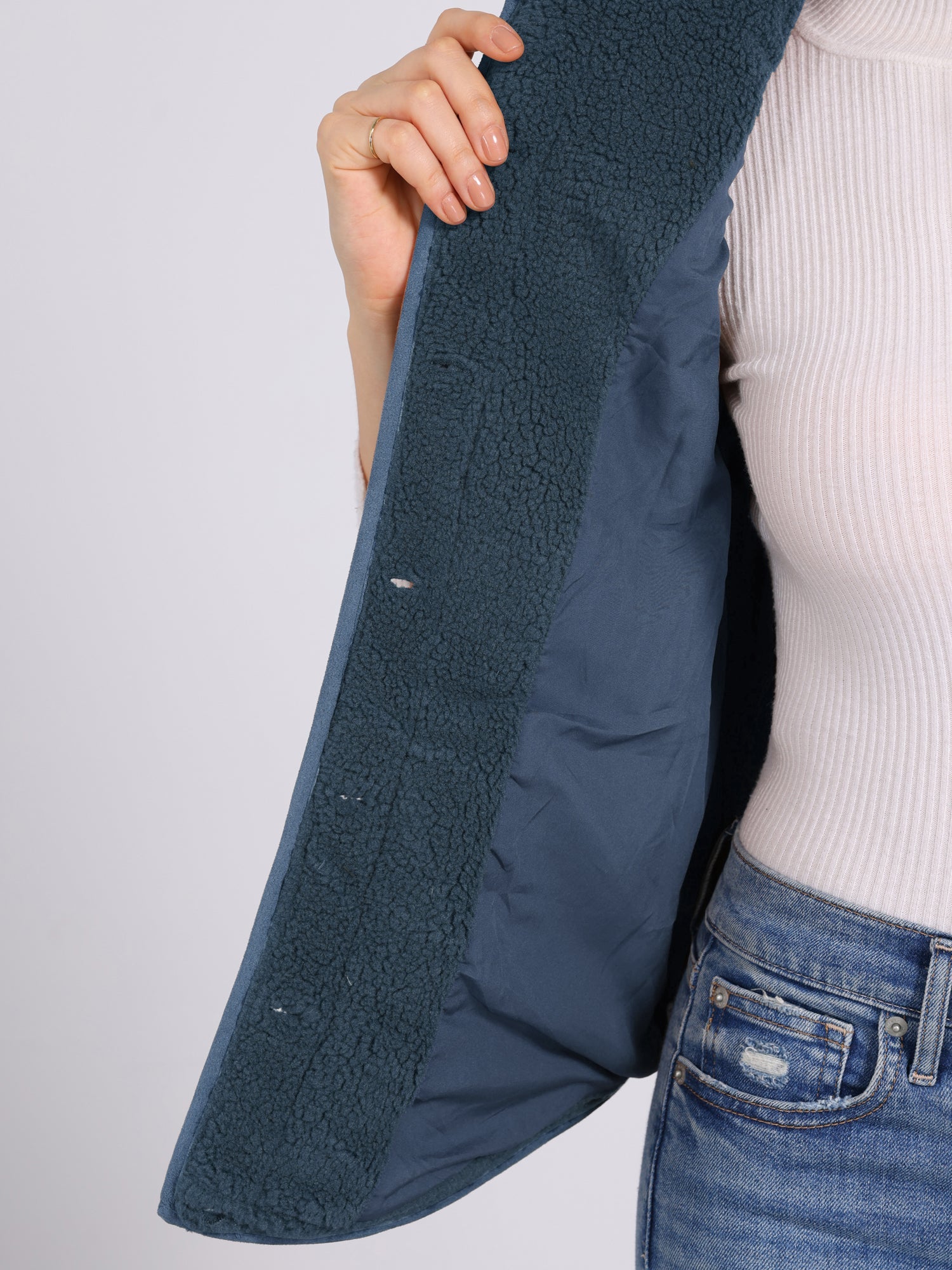 Fleece Plush Pockets Buttons Sleeveless Fuzzy Jacket Vest