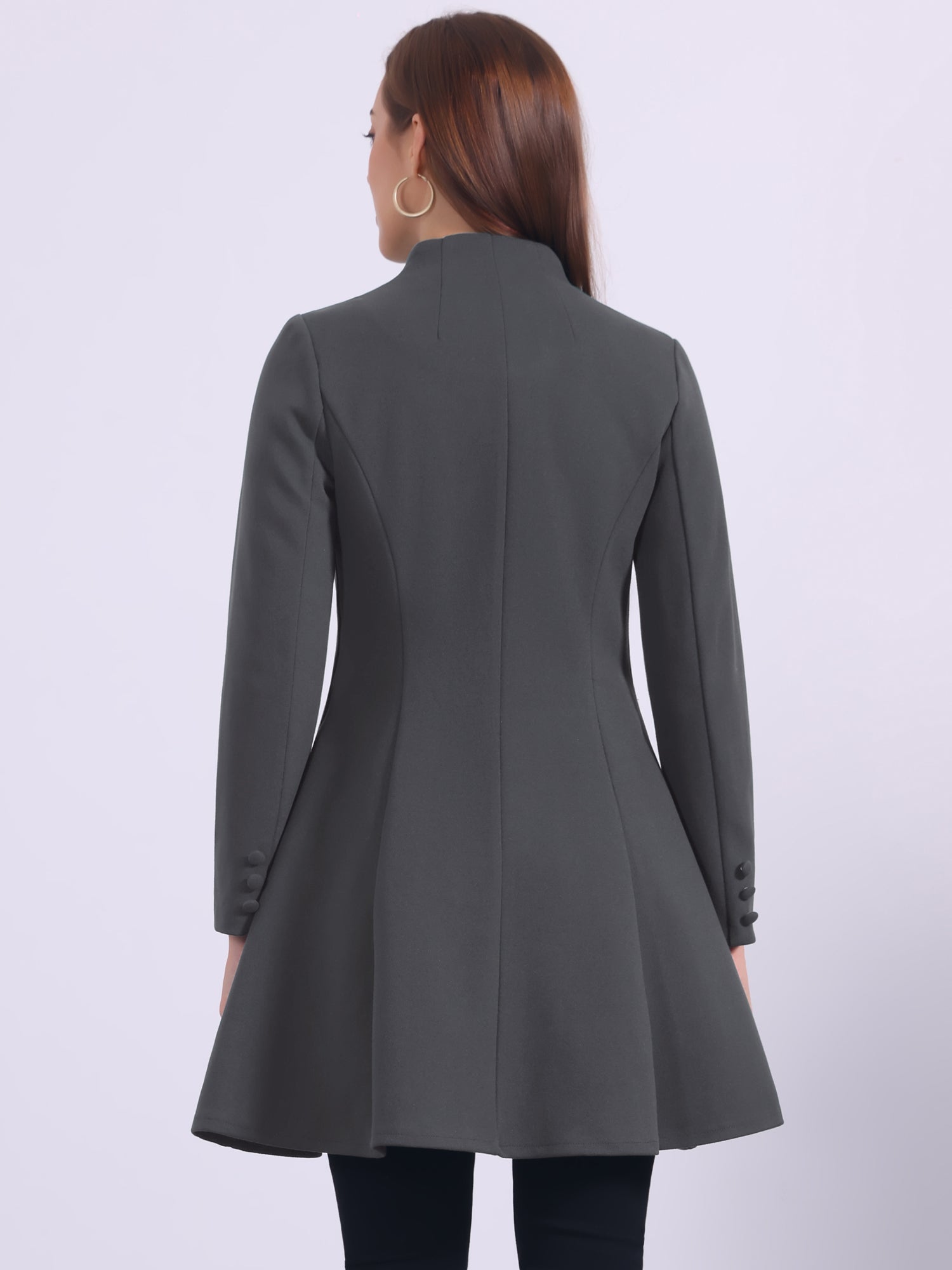 Single Breasted Long Sleeve Mid-Long Winter A Line Pea Coat