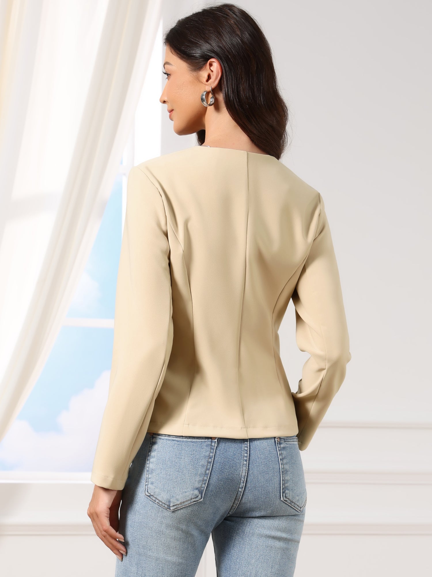 Fall Casual Jacket Elegant Button Front Work Office Blazer
