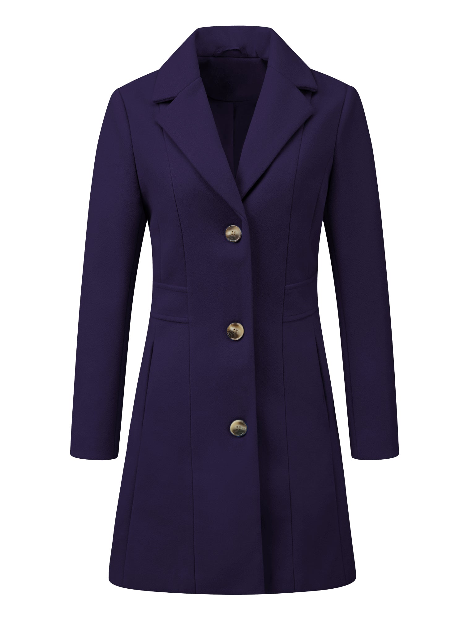 Single Breasted Notched Lapel Outerwear Winter Coats