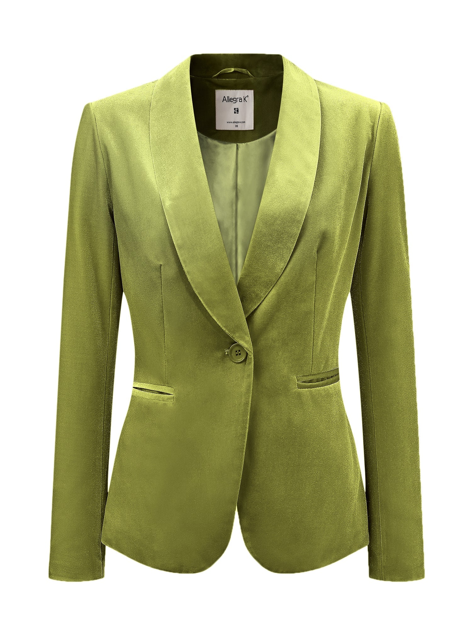 Solid Shawl Collar Single Button Velvet Blazer