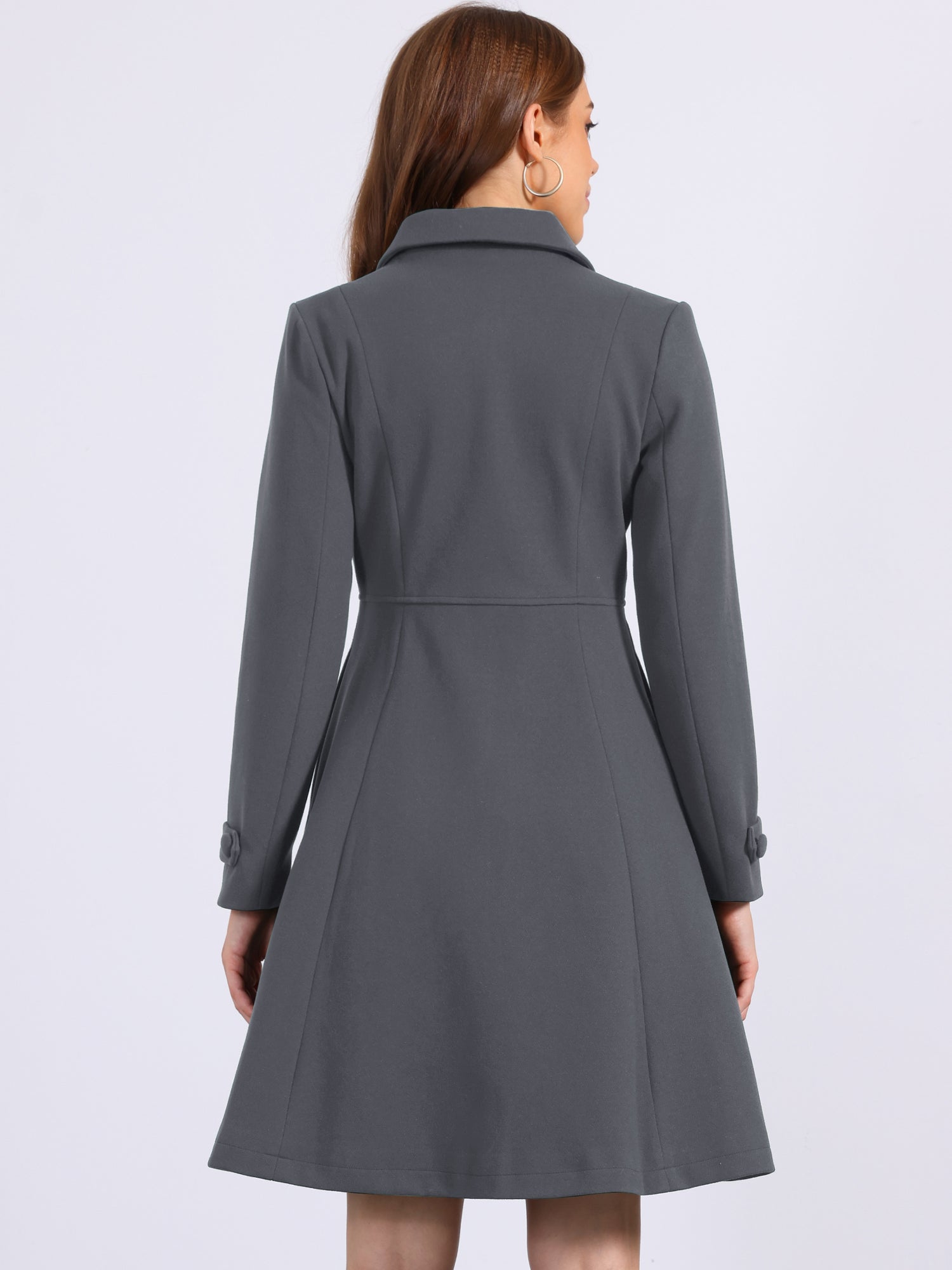 Winter Overcoat Collared A Line Double Breasted Long Coat