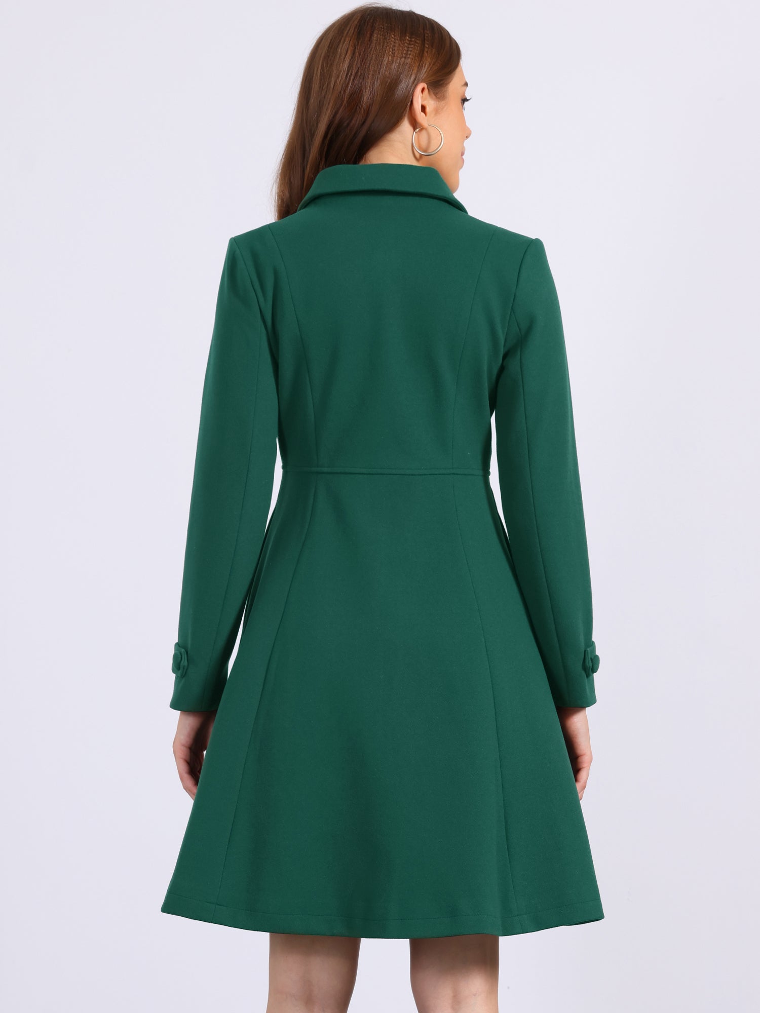 Winter Overcoat Collared A Line Double Breasted Long Coat
