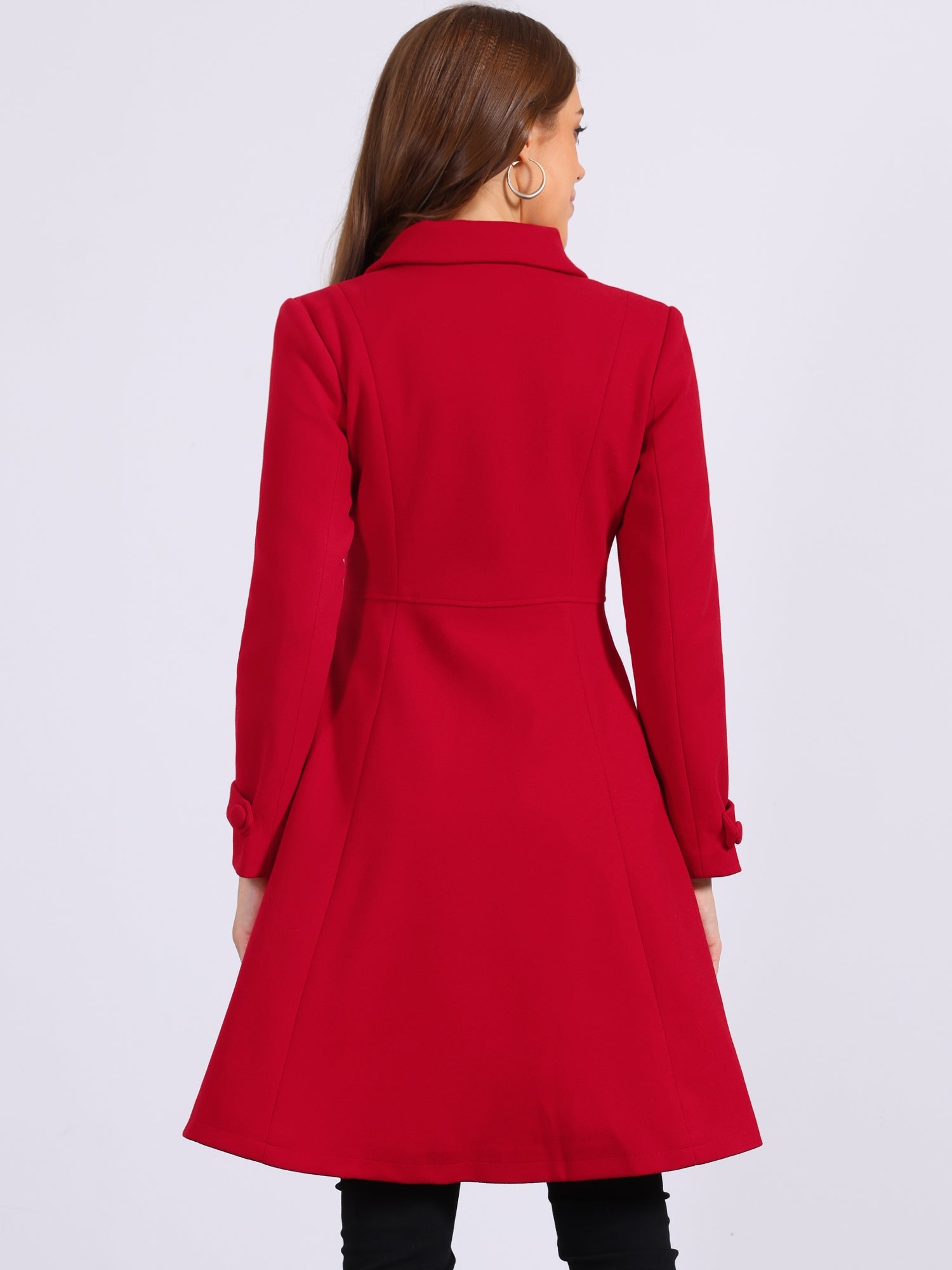 Winter Overcoat Collared A Line Double Breasted Long Coat