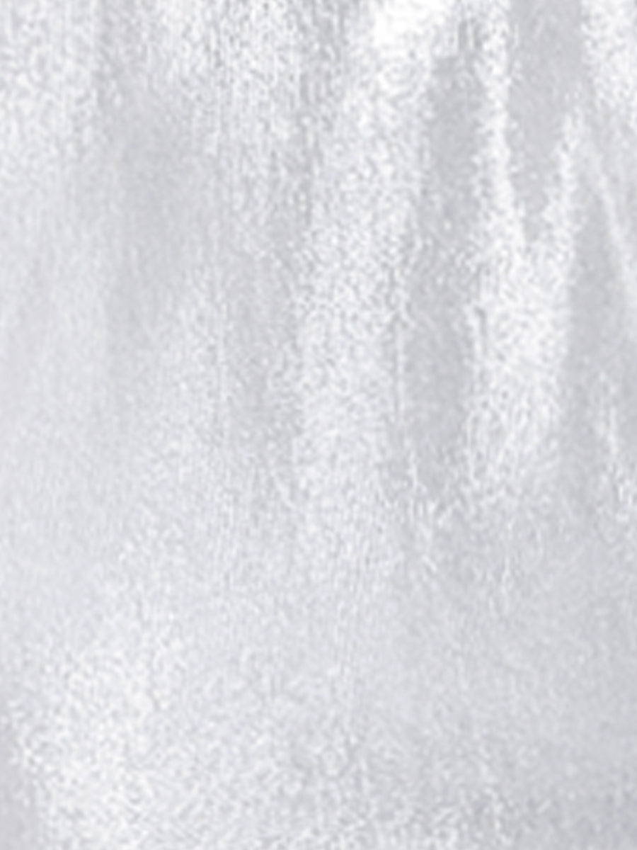 V Neck Ruffle Short Sleeve Shiny Metallic Blouse
