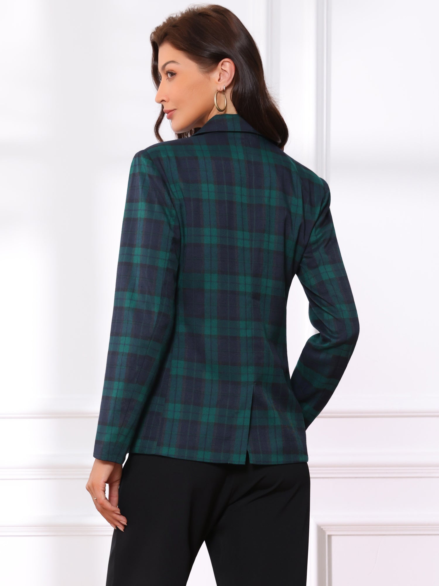 Notched Lapel Double Breasted Work Formal Blazer