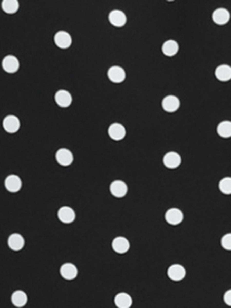 Polka Dot Short Puff Sleeve Button Up Peter Pan Collar Blouse