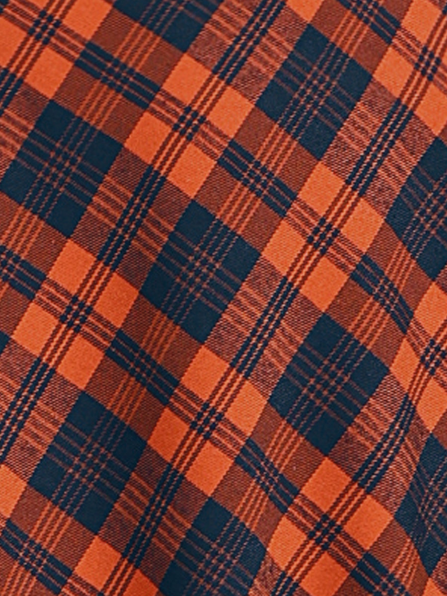 Christmas Tartan Plaid High Waist Belted Vintage A-Line Midi Skirt