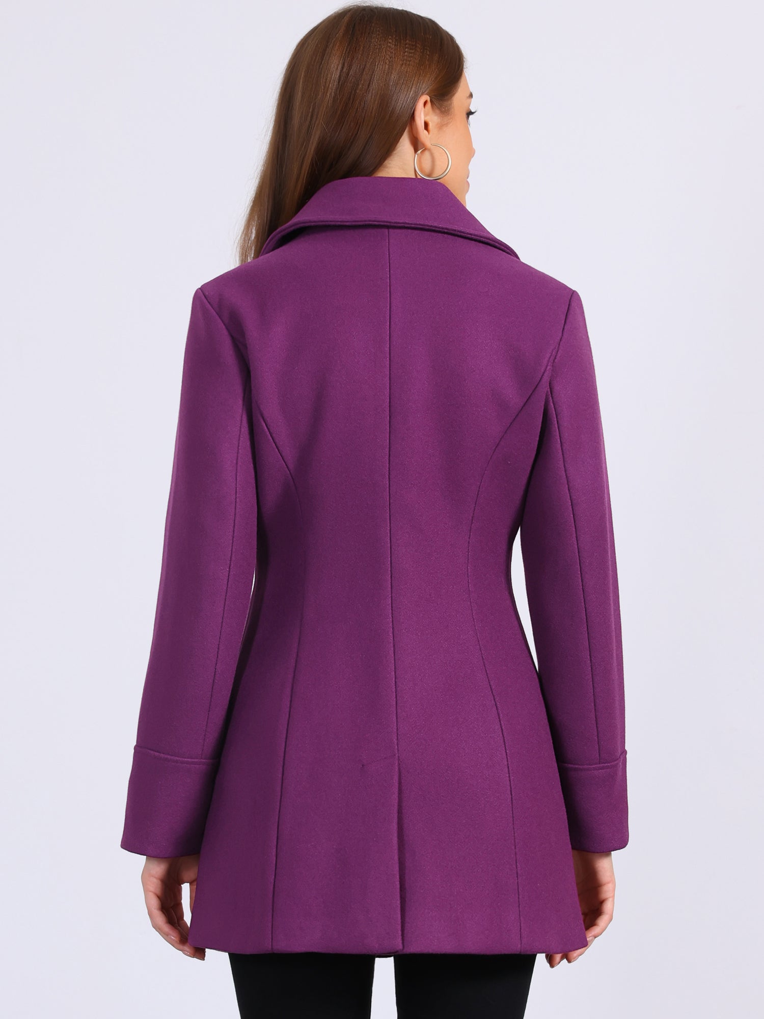 Elegant Notched Shawl Collar Single Breasted Winter Long Coat