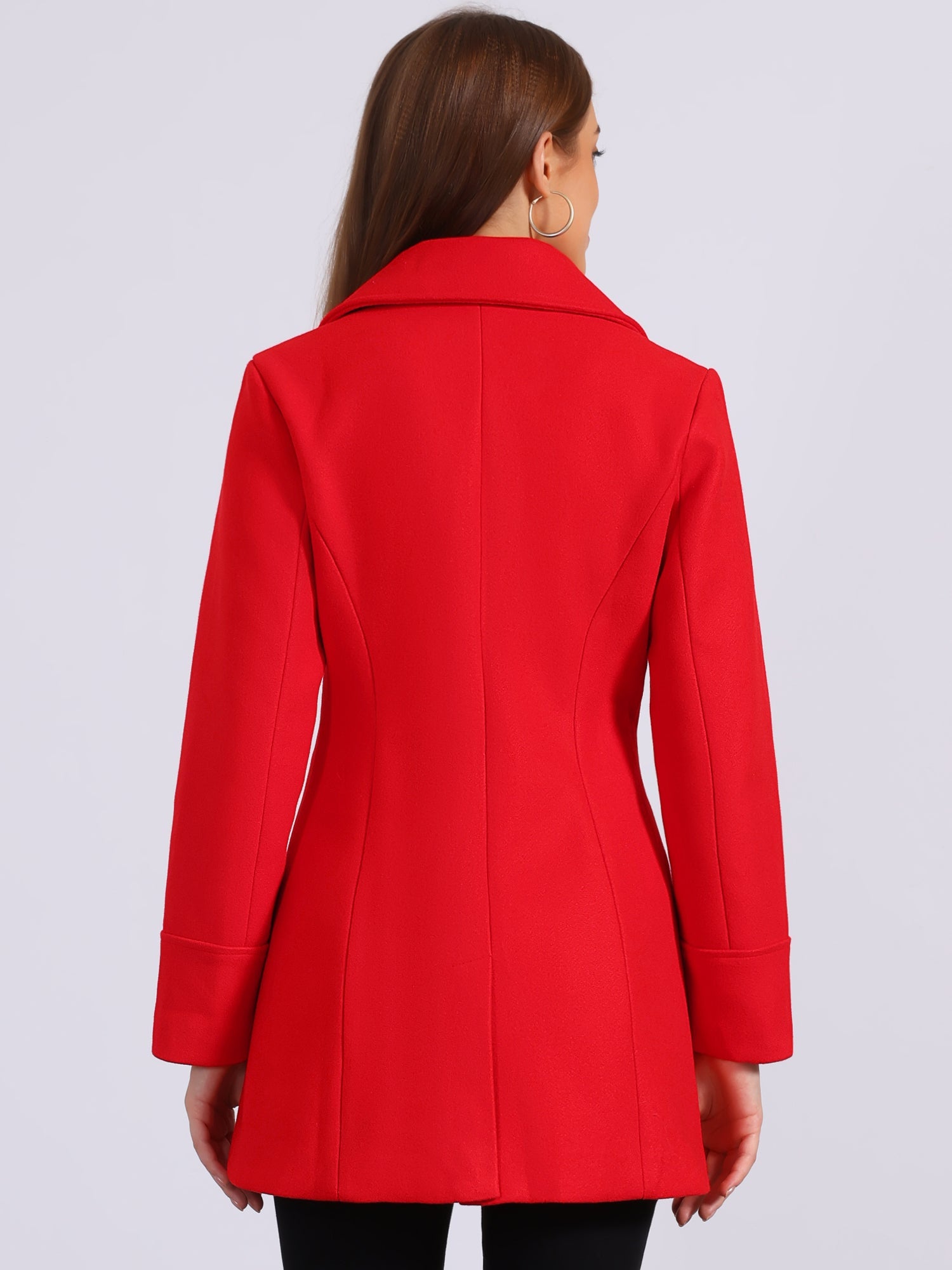 Elegant Notched Shawl Collar Single Breasted Winter Long Coat