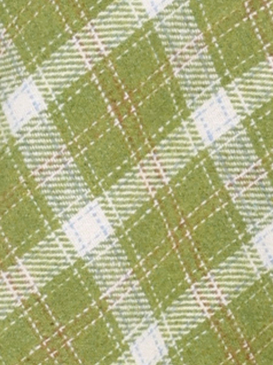 Vintage Plaid Tartan Elastic Waist Knee Length A-Line Skirt