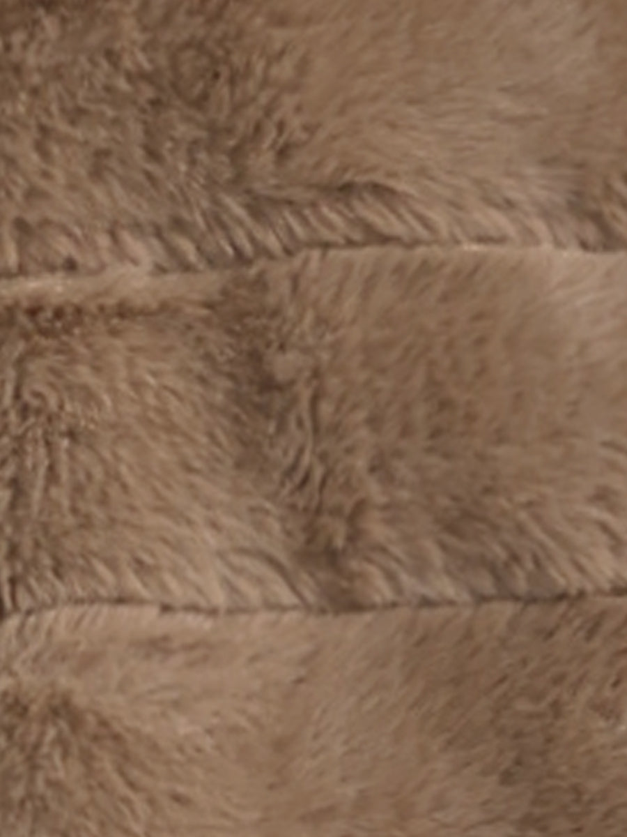 Fluffy Vest Jacket Stand Collar Sleeveless Faux Fur Coat