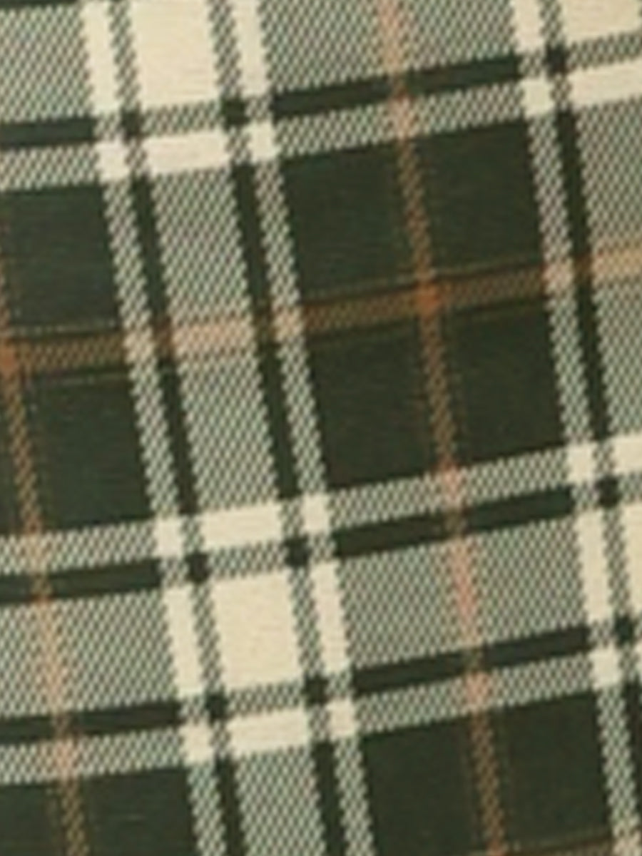 Vintage Tartan Plaid Pants Elastic Waist Straight Long Trousers
