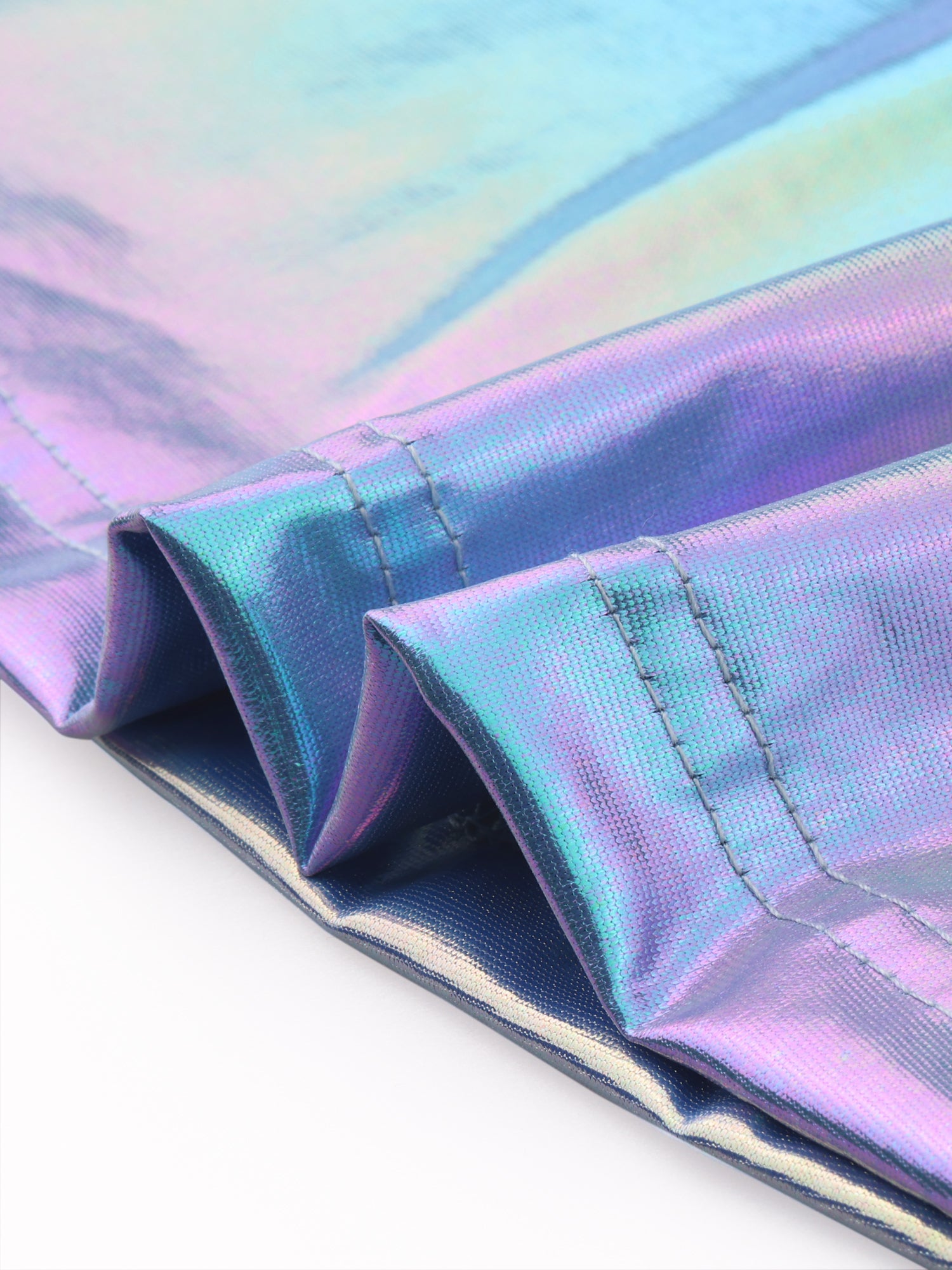Metallic Sleeveless High Waist Club Party Holographic Dress