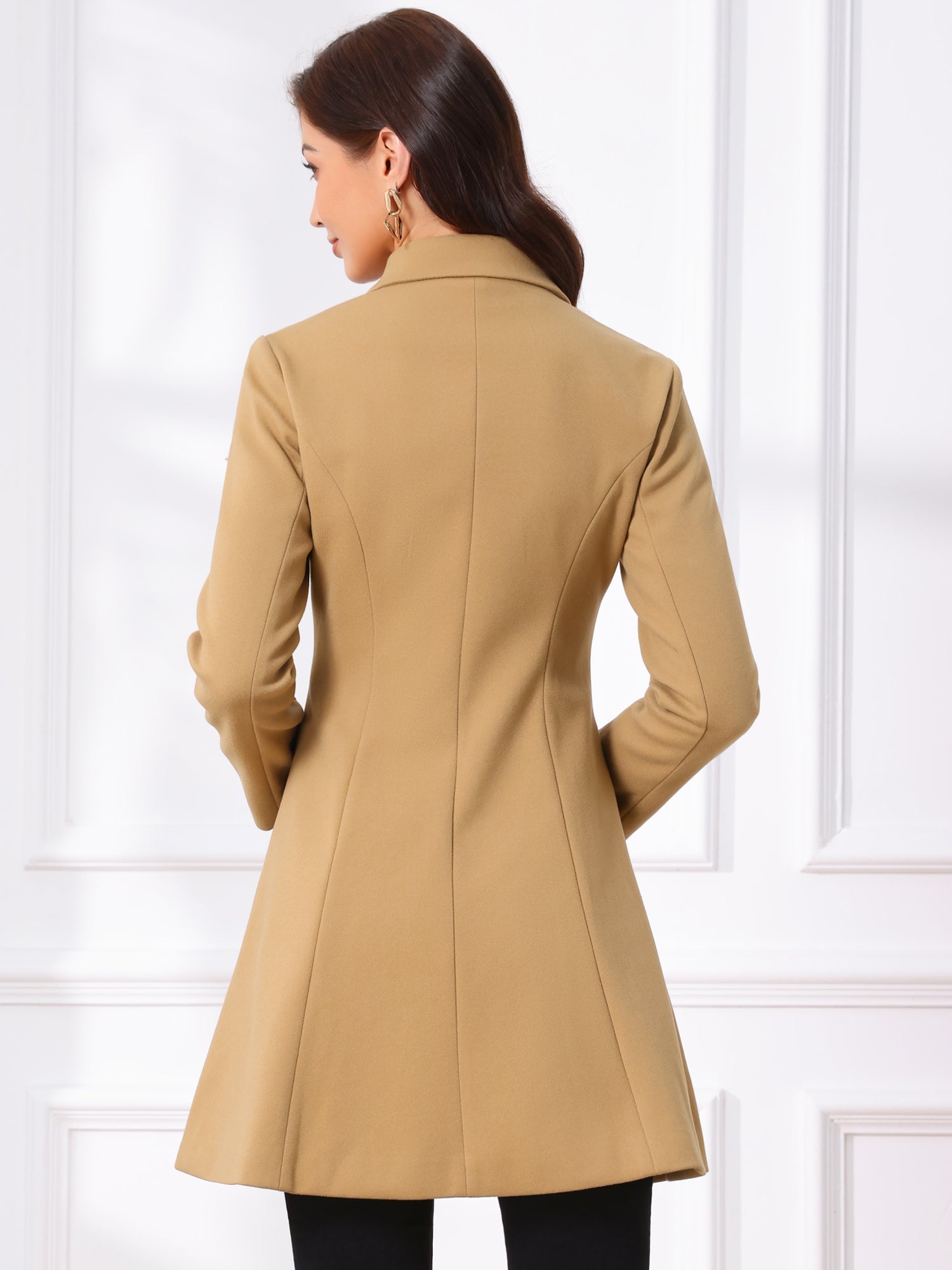 Winter Double Breasted Vintage A-line Flare Long Coat