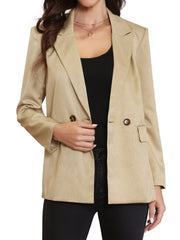 Notch Lapel Long Sleeve Oversized Business Casual Blazer