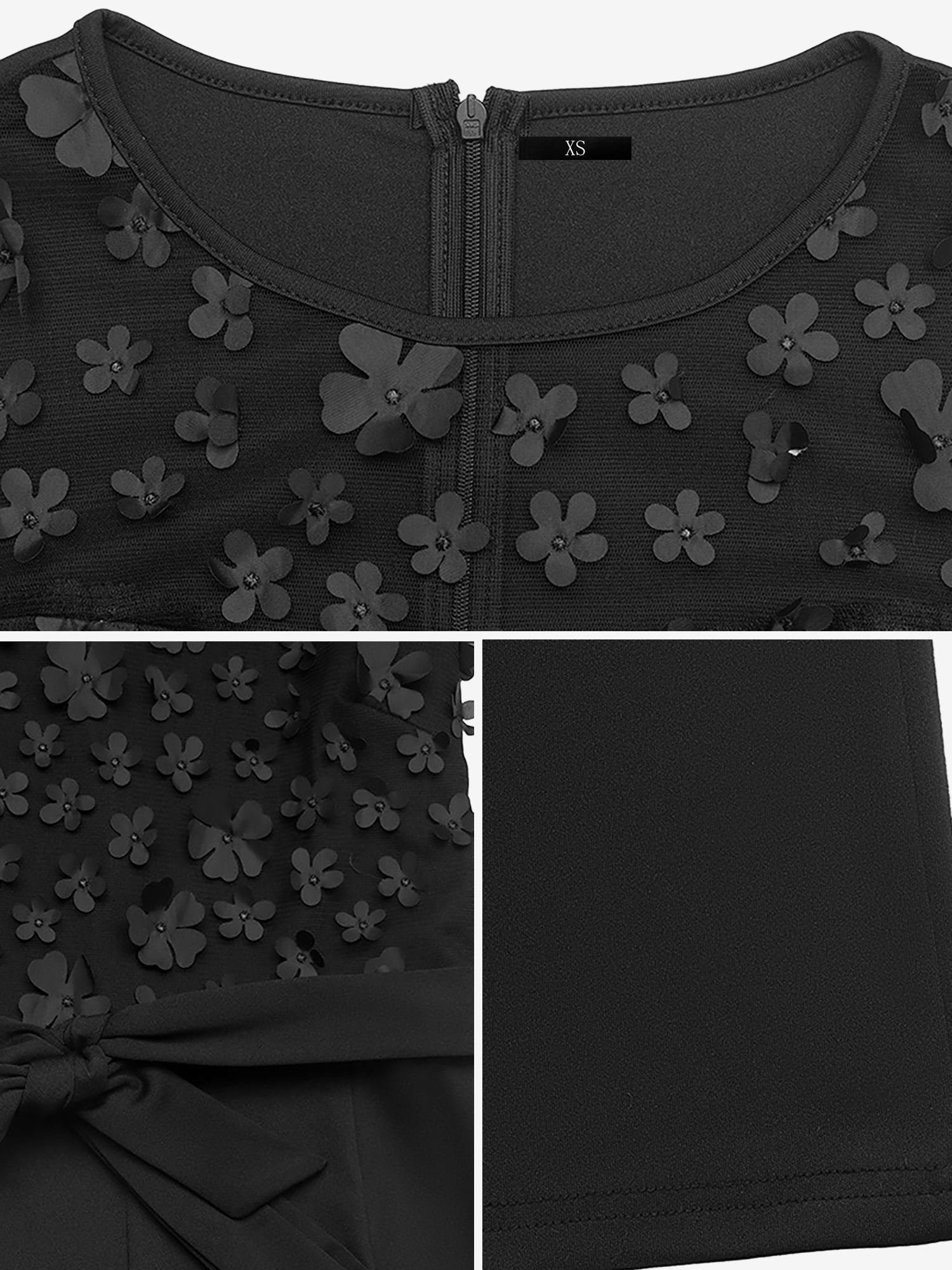 Flower Decor Mesh Sleeveless Tie Waist Jumpsuits