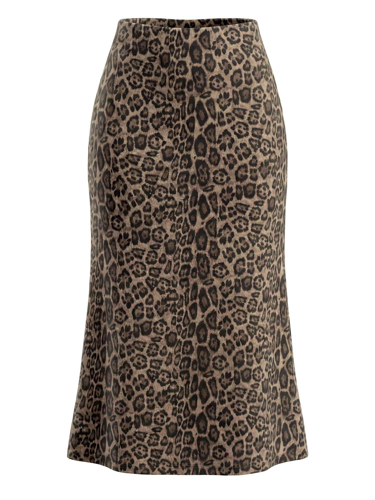 Leopard Print Elastic High Waisted Fishtail Long Skirts