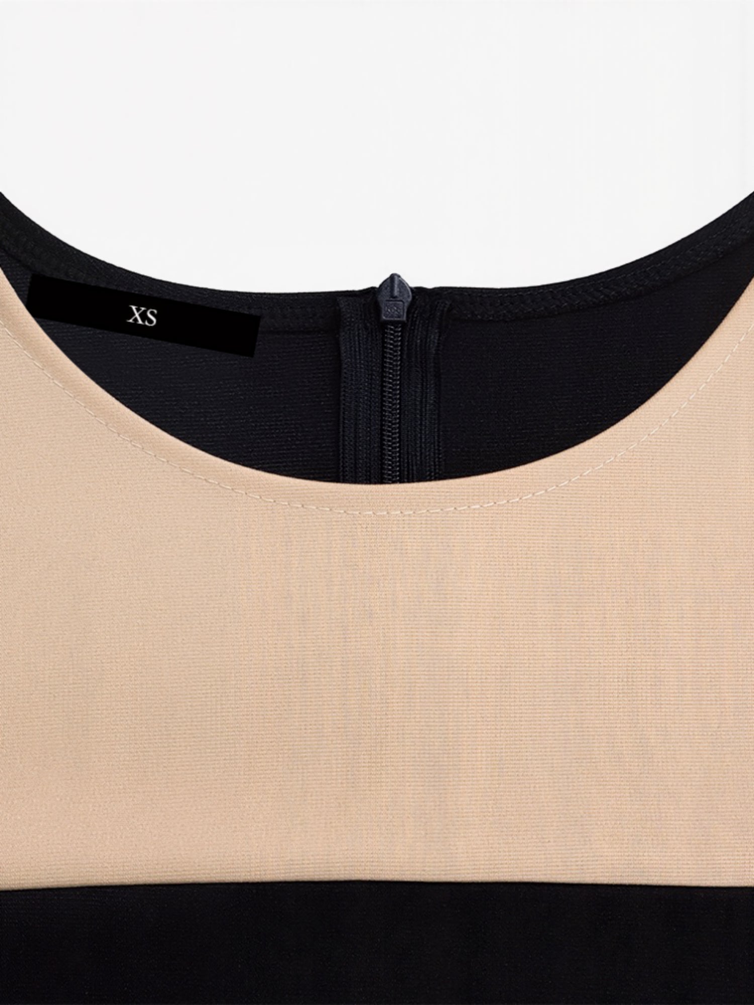 Colorblock Round Neck 3/4 Sleeves Sheath Dress
