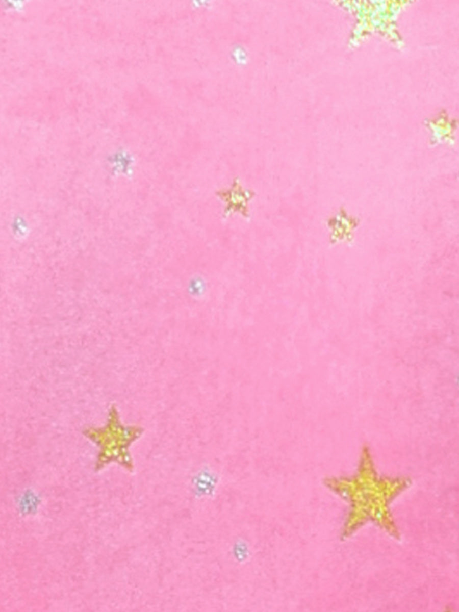 Shiny Stars Print Sleeveless Swing Mini Velvet Dress