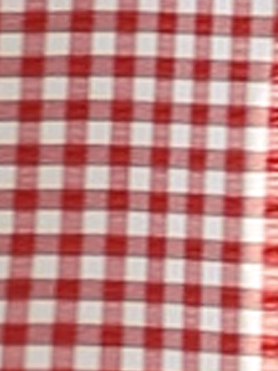 Gingham Spaghetti Strap Pockets Smocked A-Line Dress Sundress
