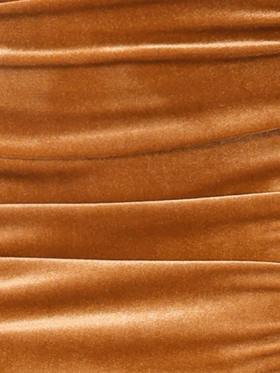 Solid Velvet Party Bodycon Mini Ruched Skirt