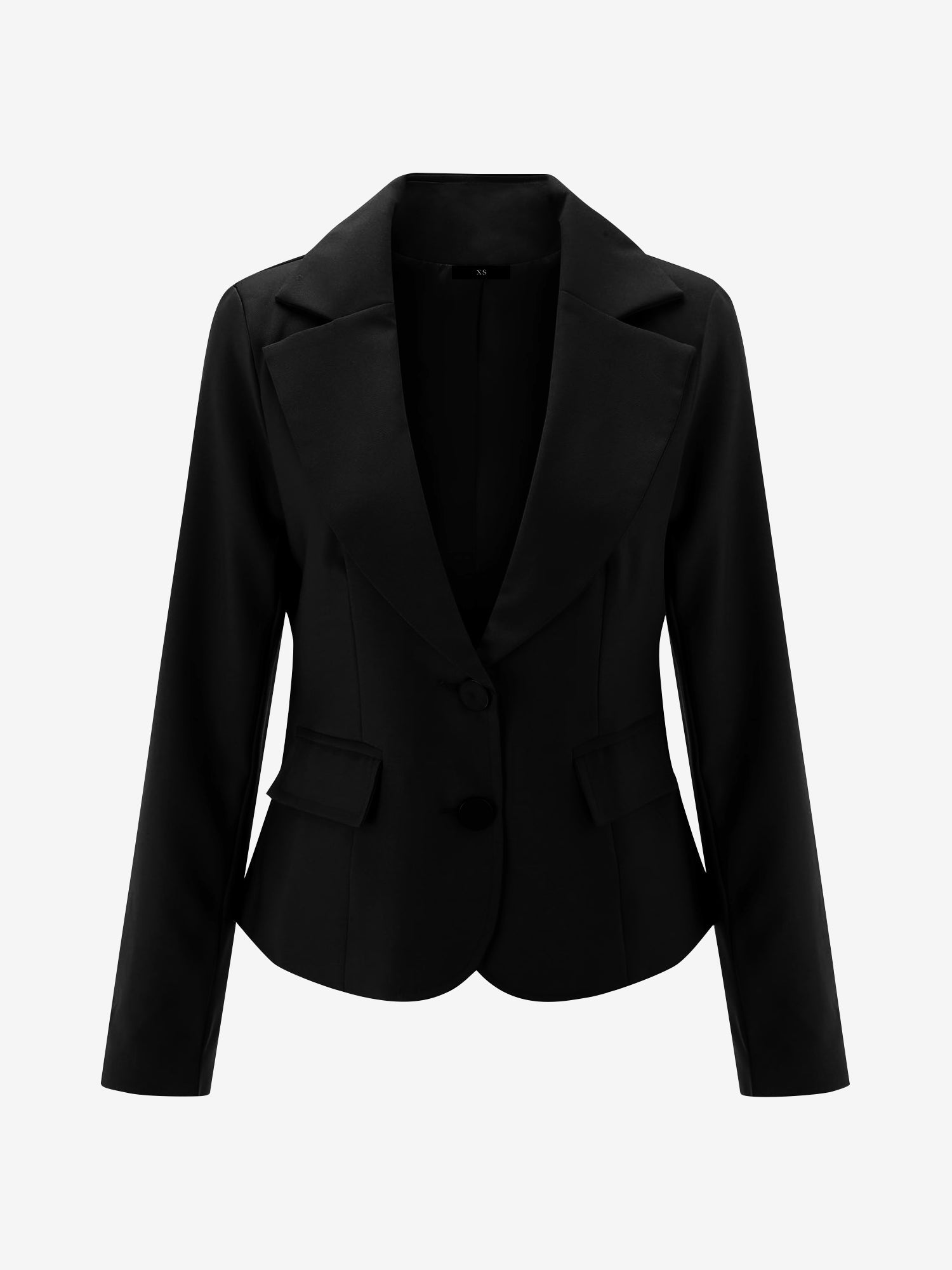 Slim Fit Blazer with Notched Lapel - Tailored Long Sleeve Workwear Jacket