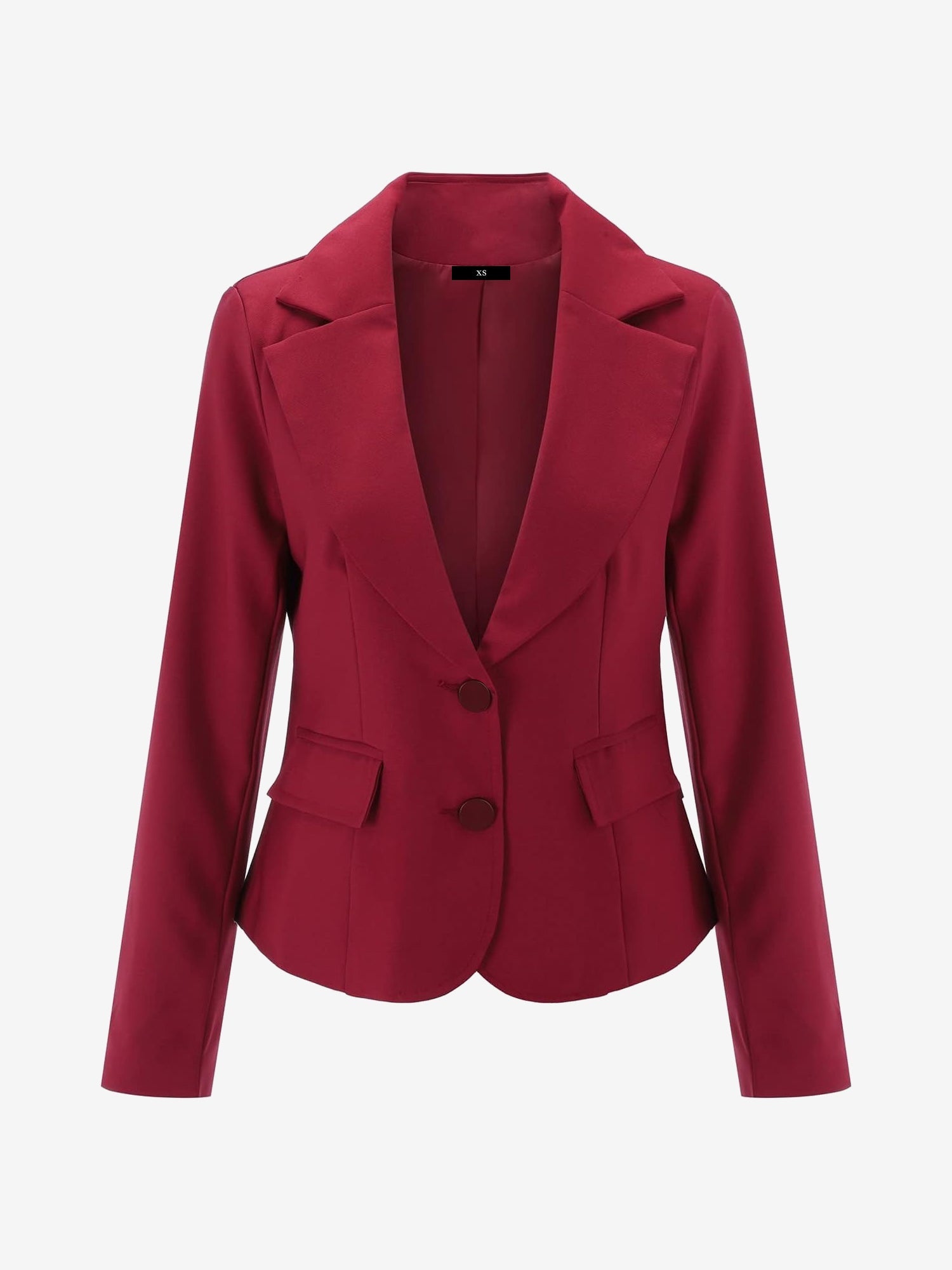 Slim Fit Blazer with Notched Lapel - Tailored Long Sleeve Workwear Jacket