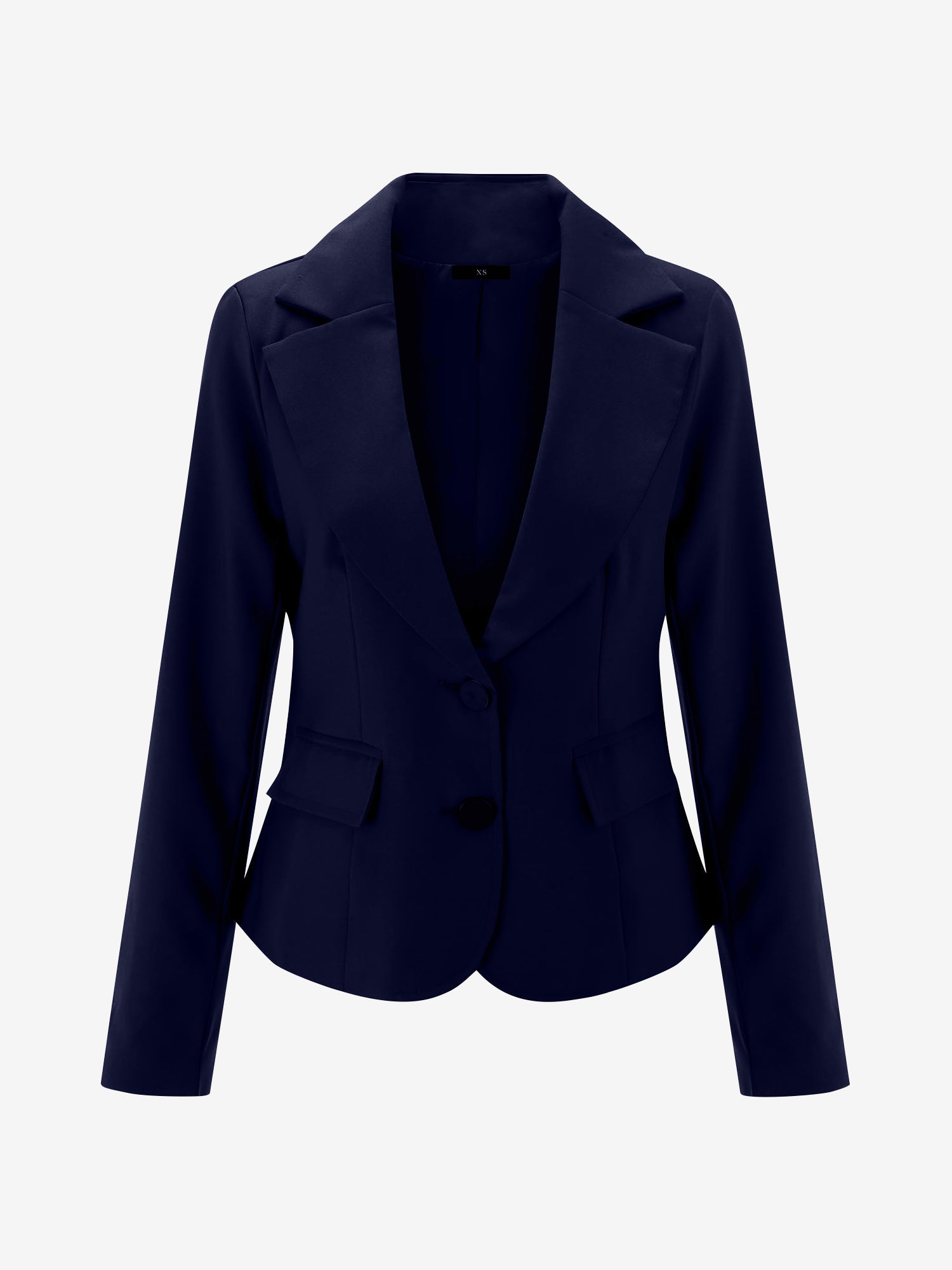 Slim Fit Blazer with Notched Lapel - Tailored Long Sleeve Workwear Jacket