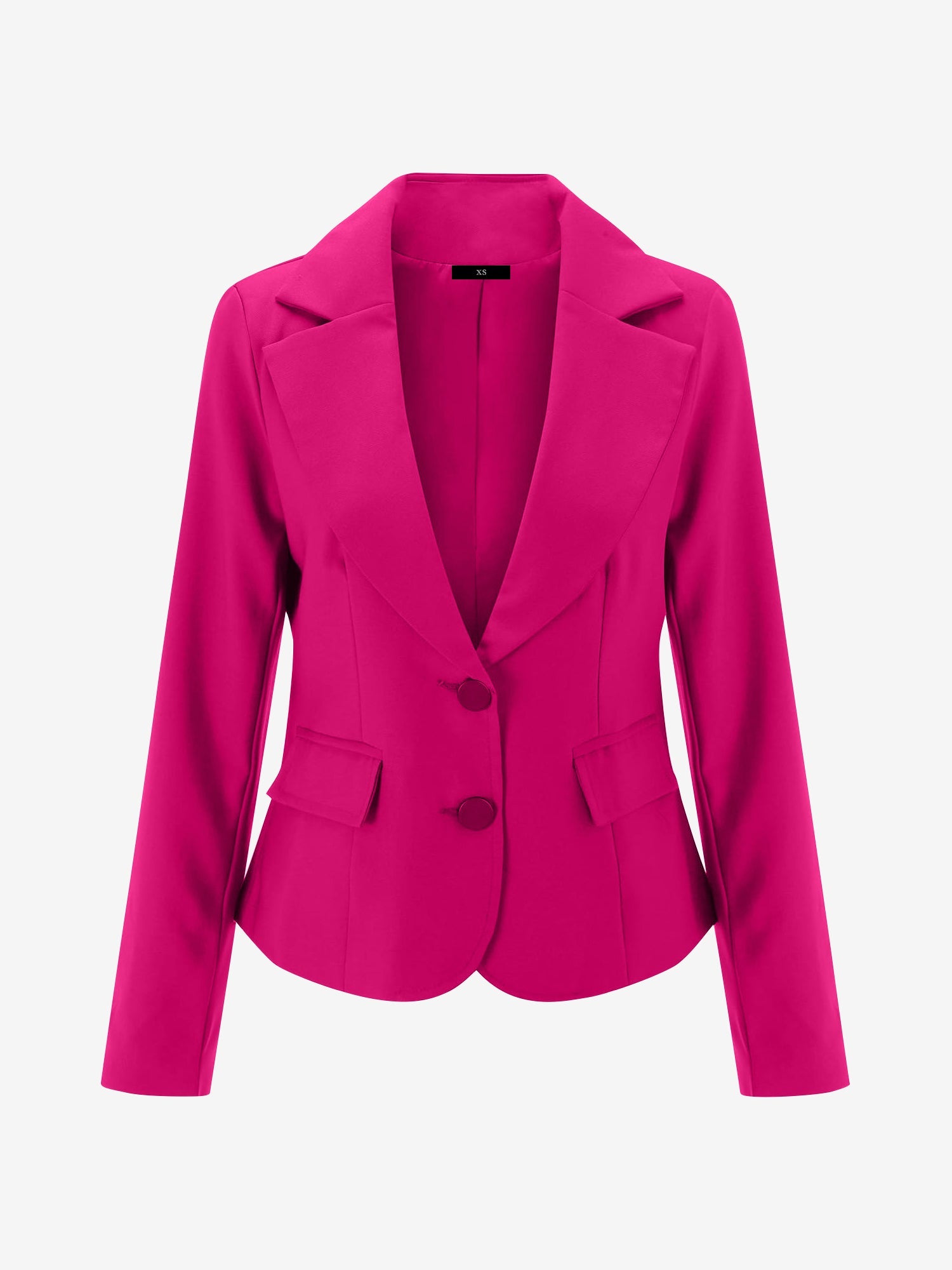 Slim Fit Blazer with Notched Lapel - Tailored Long Sleeve Workwear Jacket