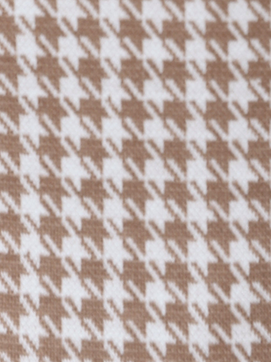 Sleeveless Boat Neck Vintage Houndstooth Work Dress