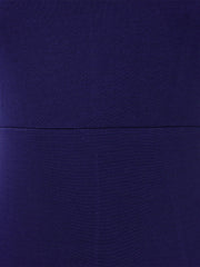 Zipper Short Sleeves Slit Midi Sheath Dress