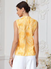 Sleeveless Floral Business Casual Work Blouse Top