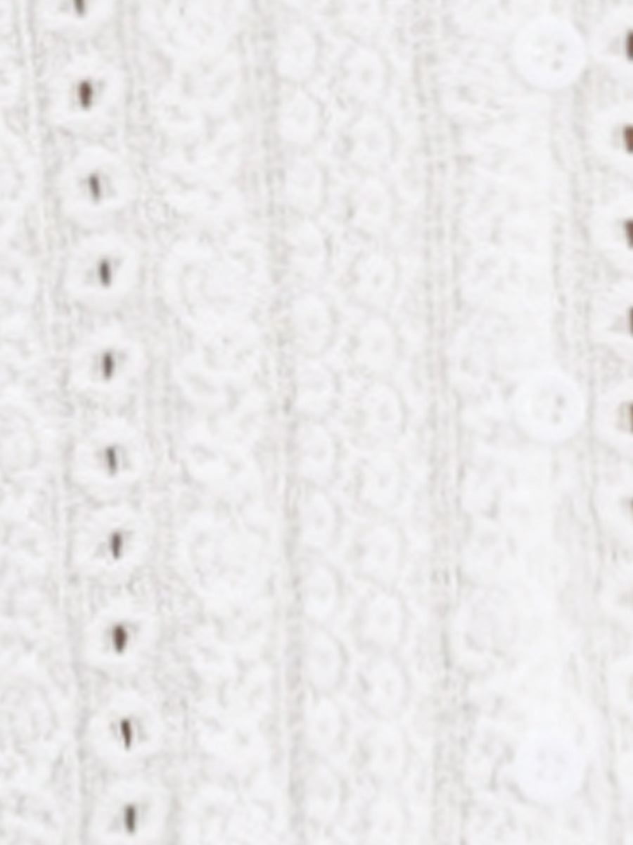 V Neck Texture Short Sleeves Button Down Casual Blouse