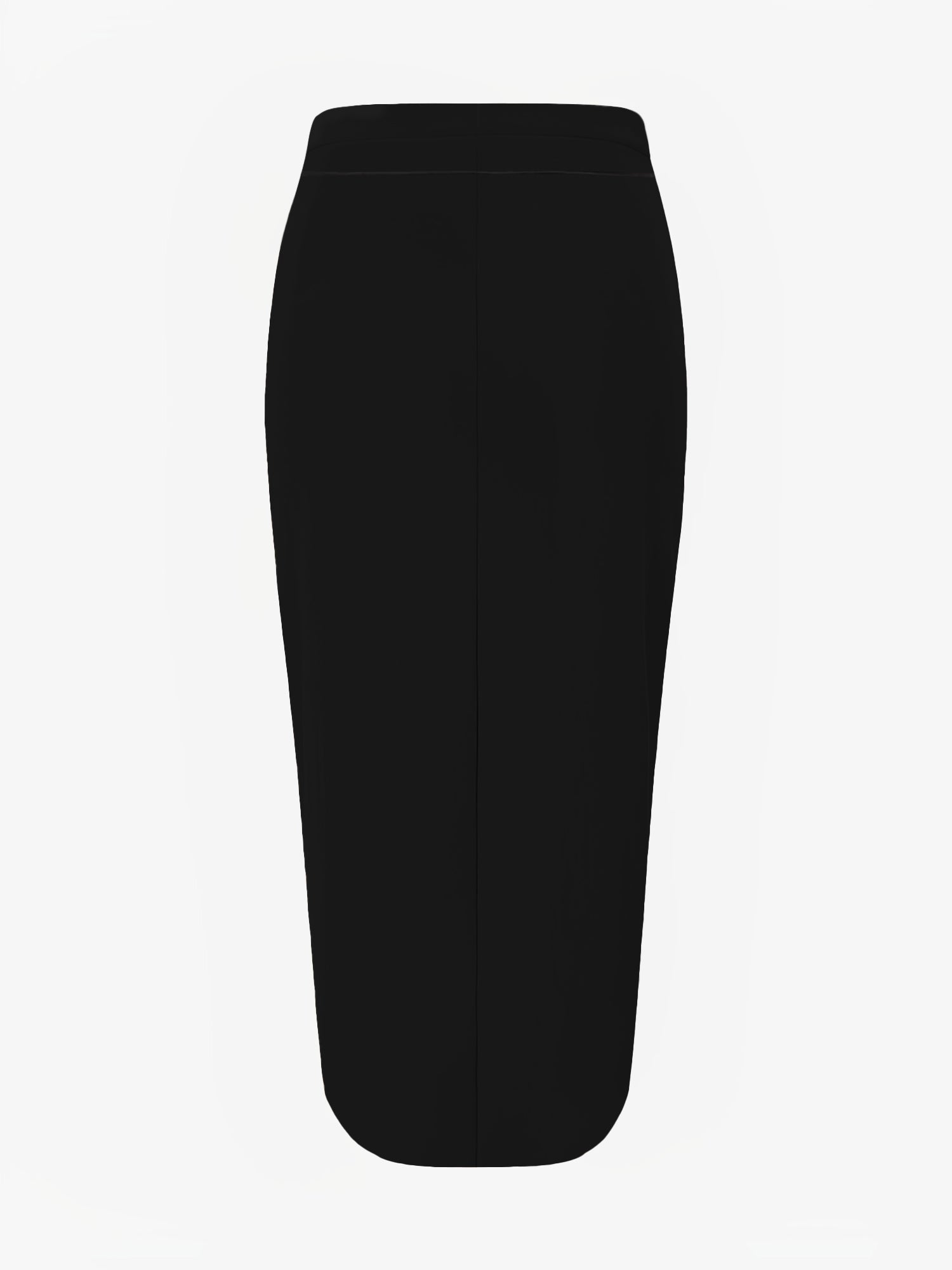Solid Color High Waist Slit Midi Pencil Skirt