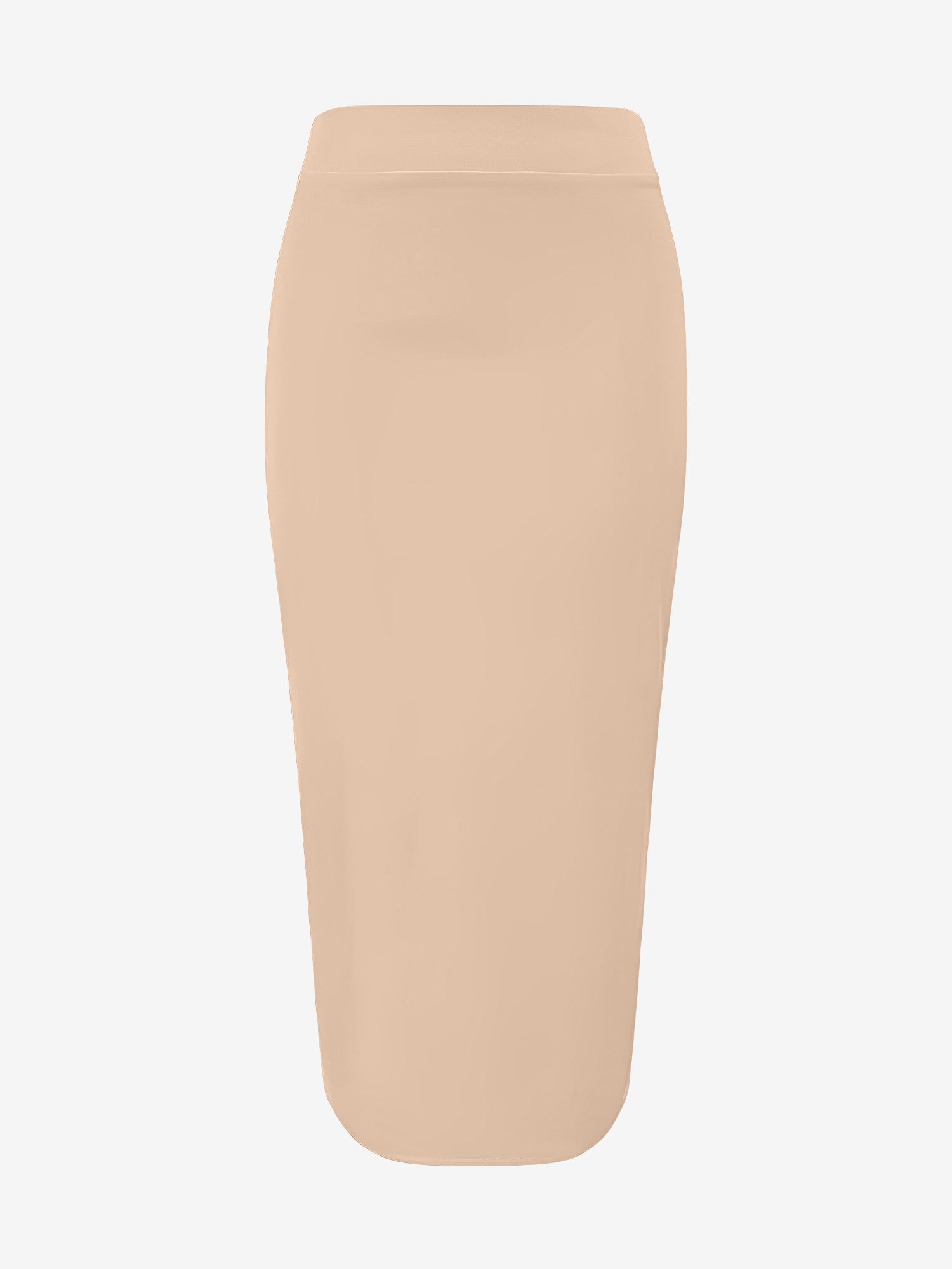 Solid Color High Waist Slit Midi Pencil Skirt