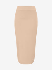 Solid Color High Waist Slit Midi Pencil Skirt