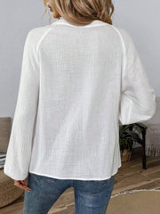 Embroidered Boho Paisley Lantern Sleeves Blouse