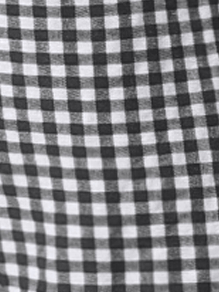 Gingham Buttons Comfy Breathable Beach Casual Shorts