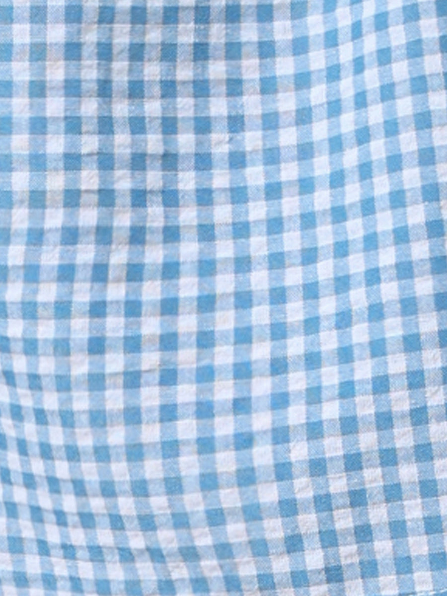 Gingham Buttons Comfy Breathable Beach Casual Shorts
