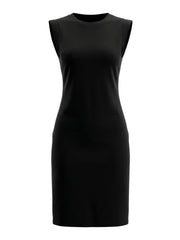 Sleeveless Round Neck Casual Split Midi Dress
