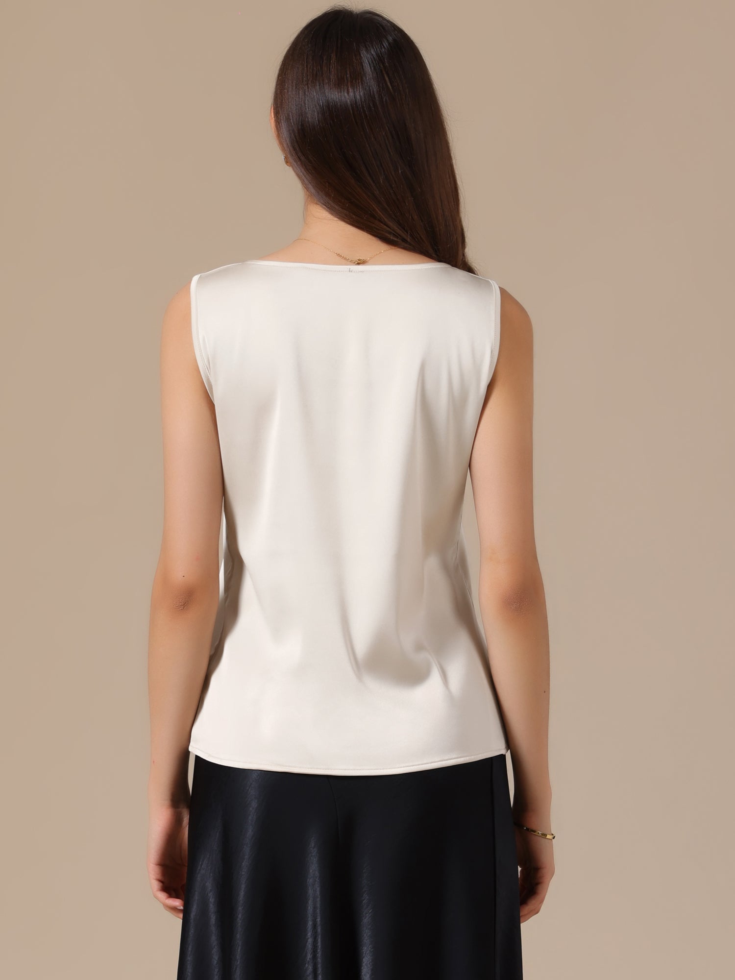 Satin V Neck Dressy Casual Sleeveless Silky Camisole Top