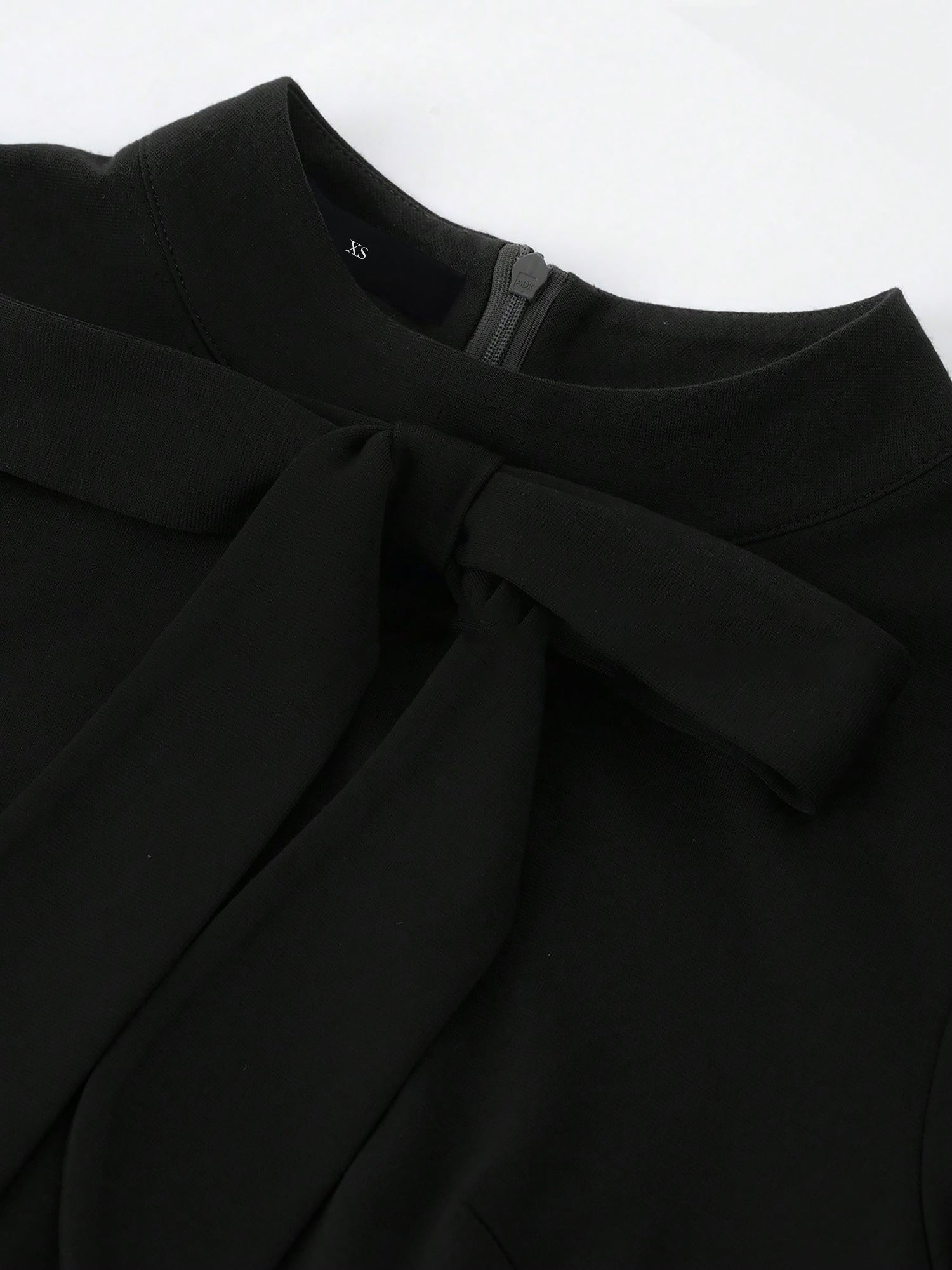 Bow Button Decor 3/4 Sleeves Work Midi Sheath Dress