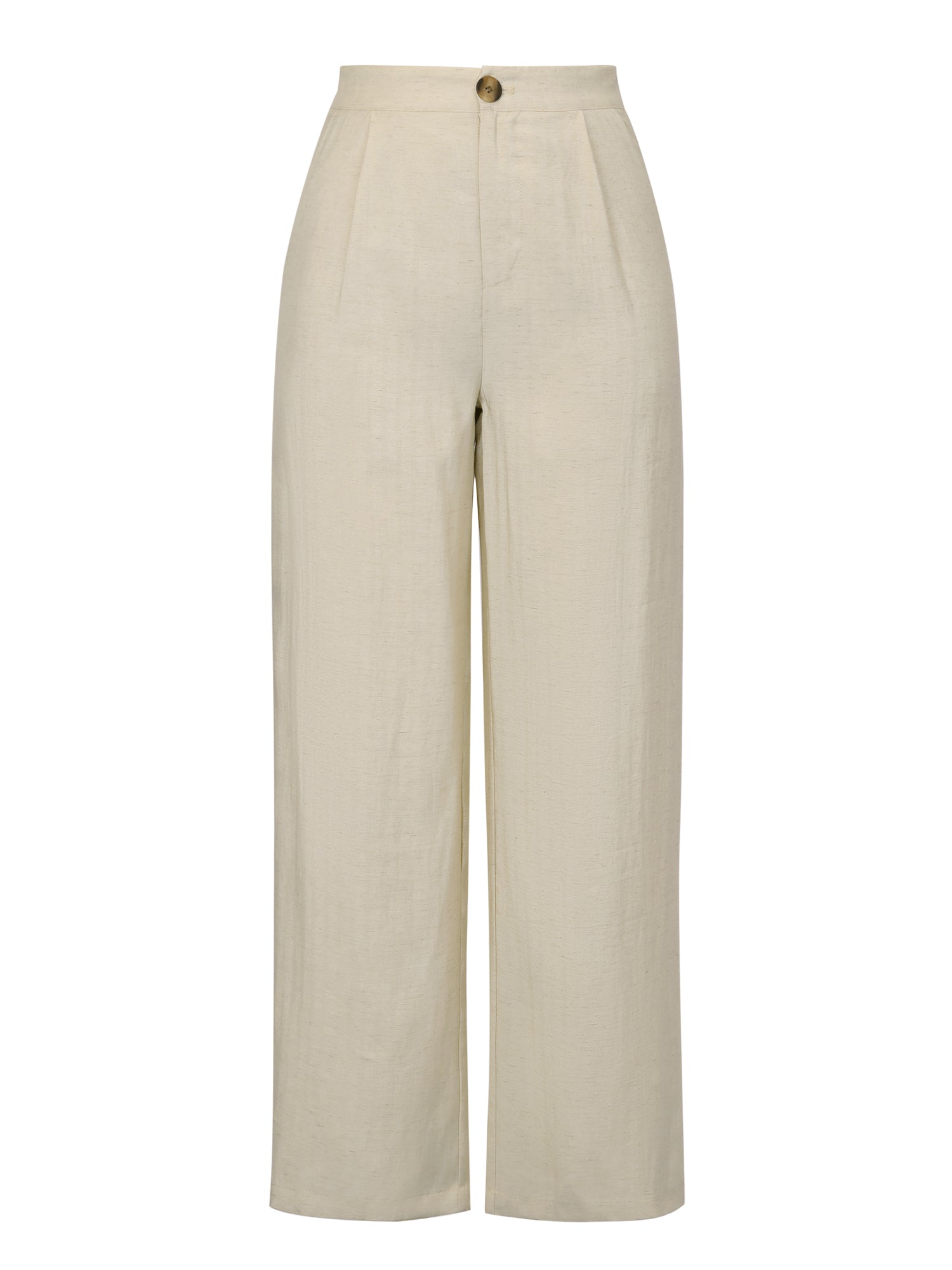 Casual Wide Leg Elastic Waist One Button Pocketed Pants