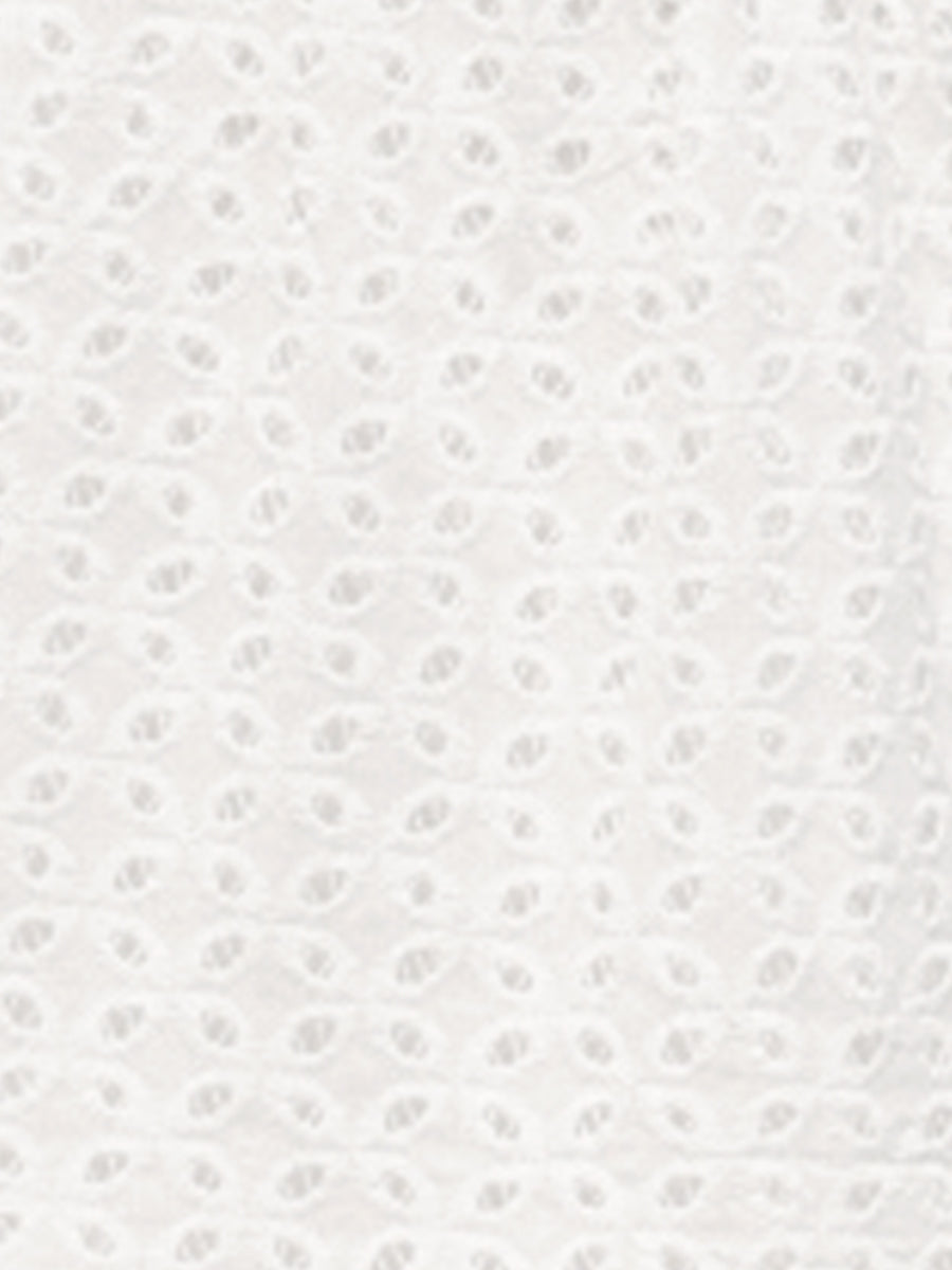 Eyelet Short Sleeve Notch Neck Tiered Vacation Mini Dress