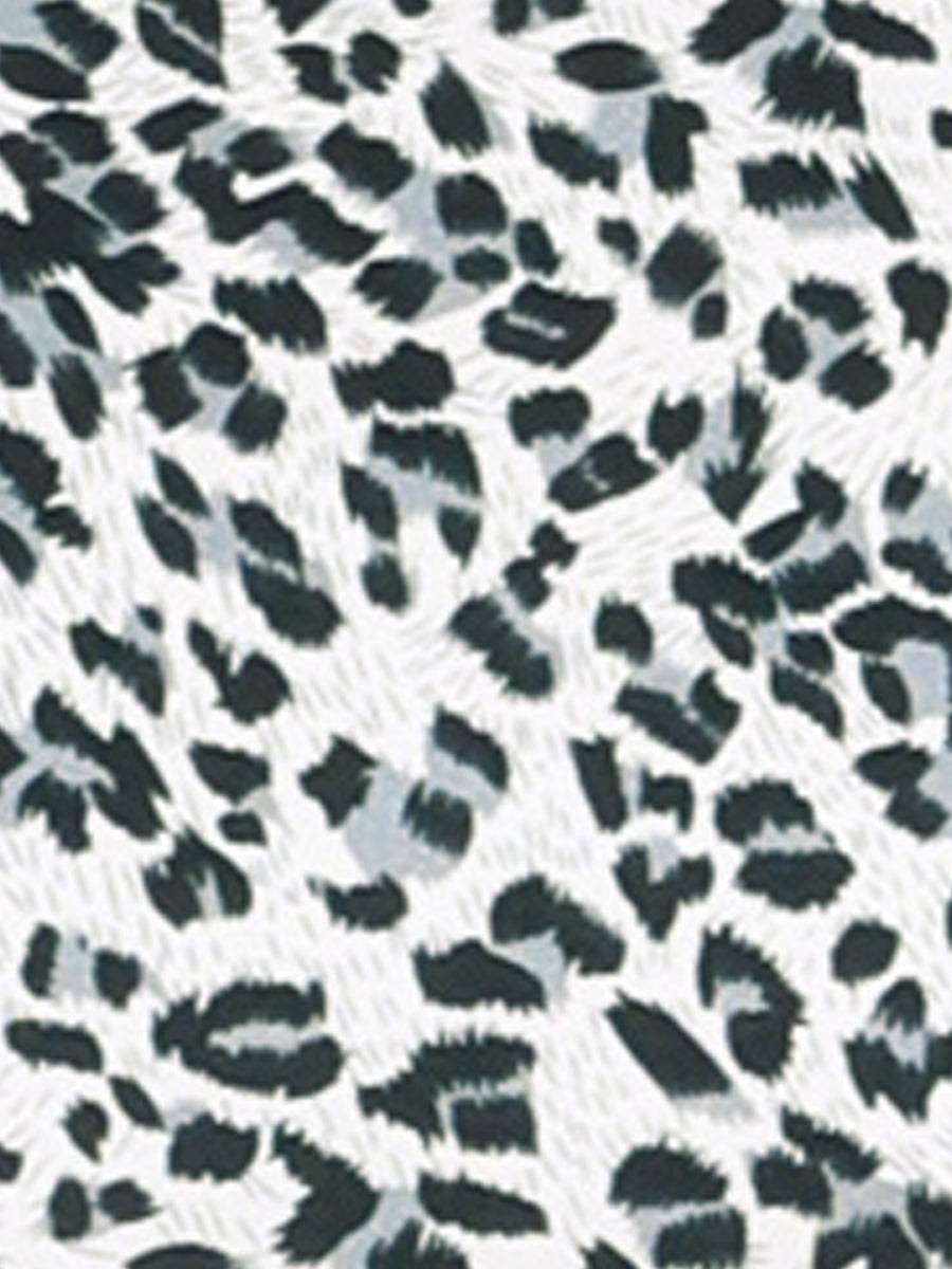 Leopard Print Boat Neck Backless Slim Fit Crop Top