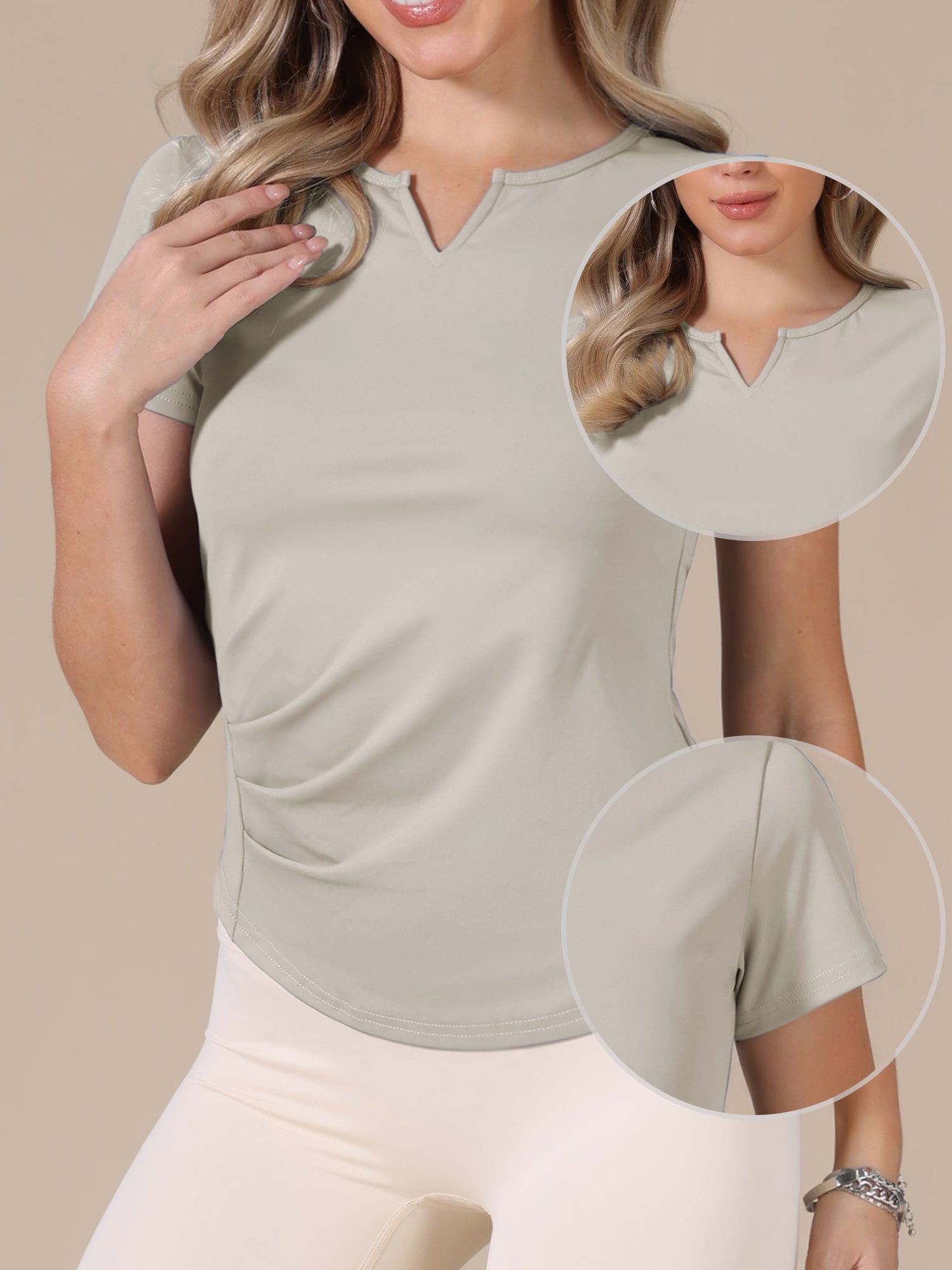 Stretchy Workout Short Sleeve Running Gym Athletic Quick Dry Tops