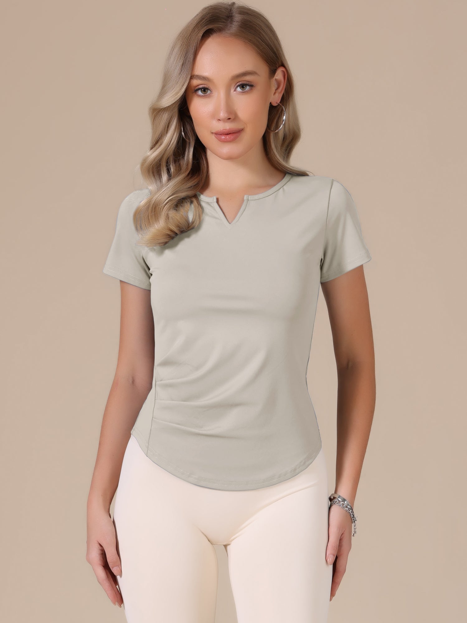 Stretchy Workout Short Sleeve Running Gym Athletic Quick Dry Tops